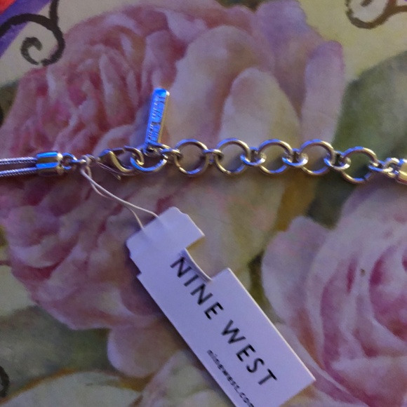 SALE NEW with tag Nine West silver-tone plated bling bib necklace for sale - Picture 2 of 3